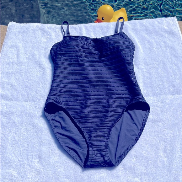 La Blanca Fluid Lines One Piece Swimsuit - NWOT Indigo Blue - Picture 4 of 13